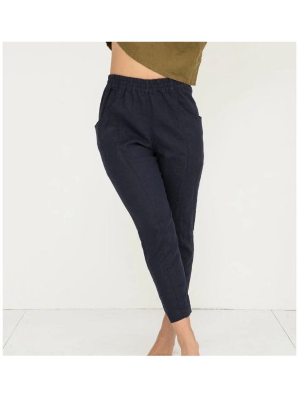 ELIZABETH SUZANN Women's Clyde Work Pull On Pants Cotton Canvas Black